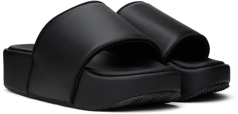 Y-3 Black Cushioned Platform Slides