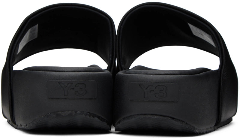 Y-3 Black Cushioned Platform Slides